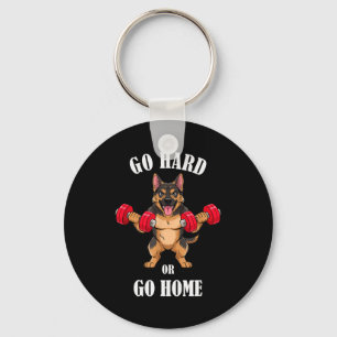 German Shepherd Workout Lifting Dumbbells Weightli Keychain
