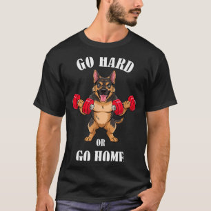 German Shepherd Workout Lifting Dumbbells Weightli T-Shirt