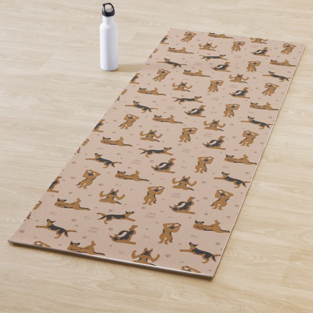 German shepherd yoga pose mat (In Situ)