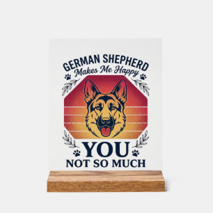 German Shepherd You Dog Retro Sunset Paws_1 Acrylic Sign