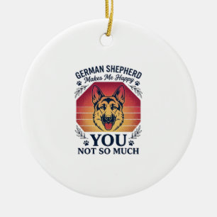German Shepherd You Dog Retro Sunset Paws_1 Ceramic Ornament