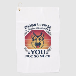 German Shepherd You Dog Retro Sunset Paws_1 Golf Towel