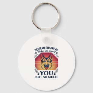 German Shepherd You Dog Retro Sunset Paws_1 Keychain