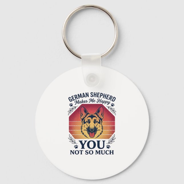 German Shepherd You Dog Retro Sunset Paws_1 Keychain (Front)