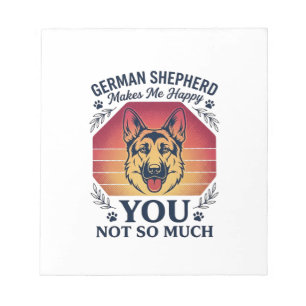 German Shepherd You Dog Retro Sunset Paws_1 Notepad