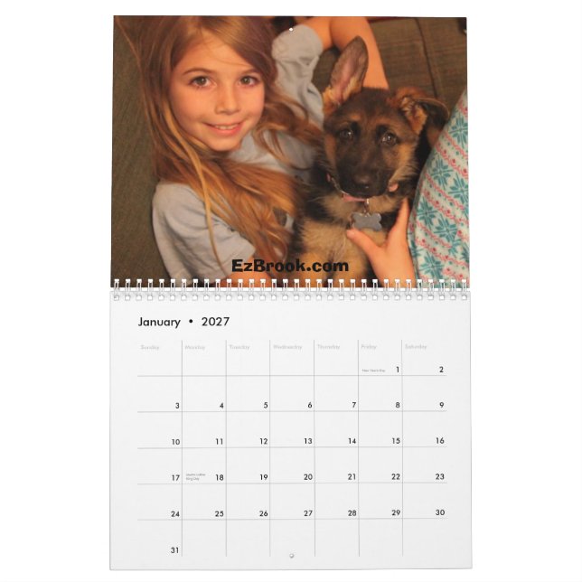 German Shepherds and kids 2013 Calendar (Jan 2027)