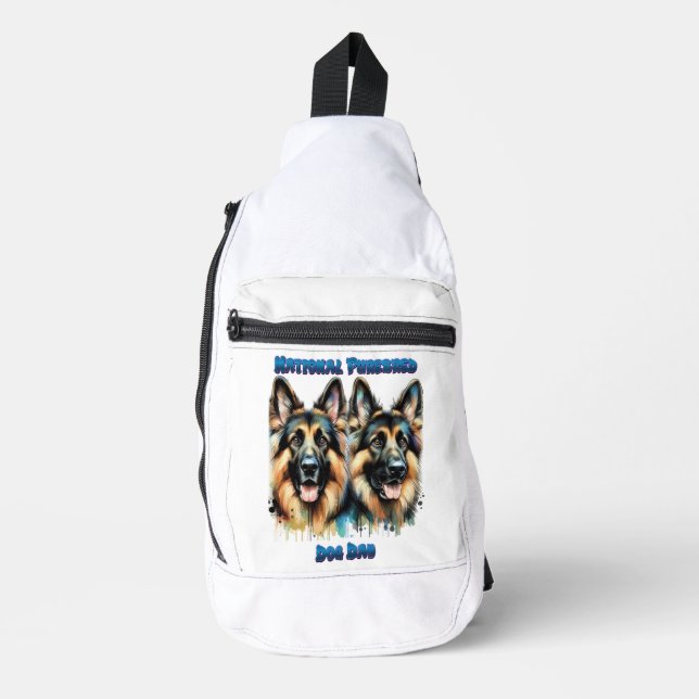 German Shepherds Celebrate Purebred Dog Day Sling Bag (Front)