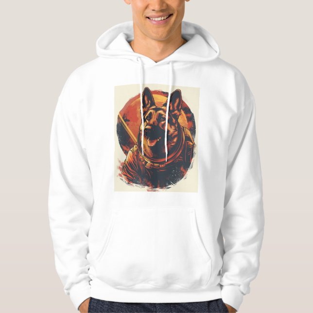 German Shepherds Exploring Space Hoodie (Front)
