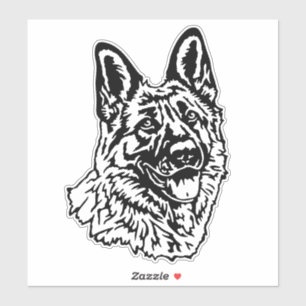 German shepherd's head No 2 car sticker
