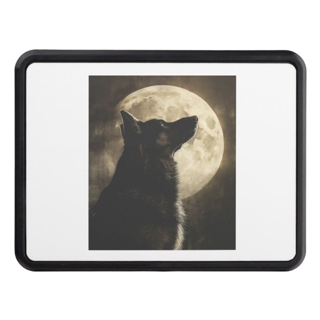 German Shepherds Howling at the Moon Trailer Hitch Cover (Front)