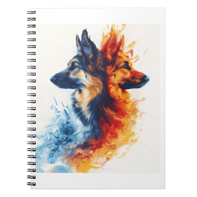 German Shepherds in Elemental Harmony Notebook (Front)