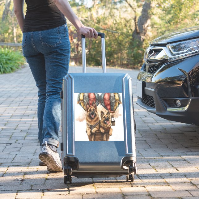 German Shepherds in Hot Air Balloons (Suitcase Insitu)