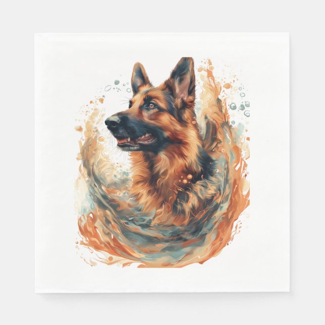 German Shepherds in Oceanic Elegance Napkin (Front)