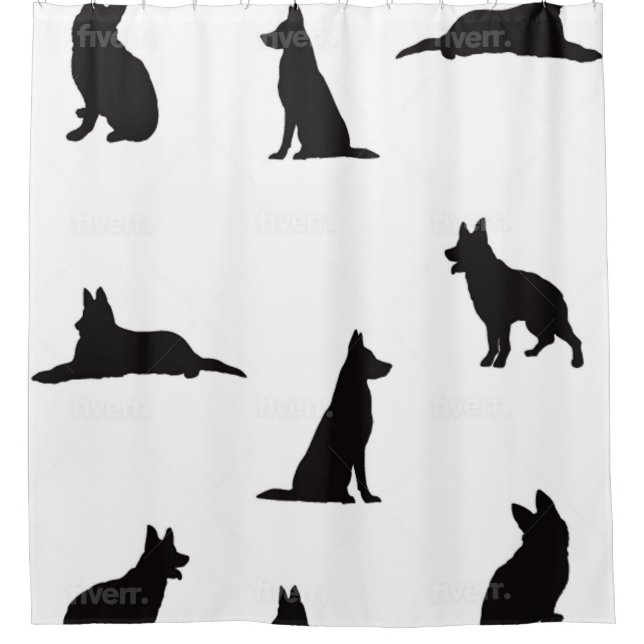 German shepherds shower curtain (Front)