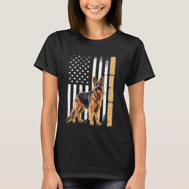 German Shepherds USA German Shepherd Grandpa Dogop T-Shirt (Front)