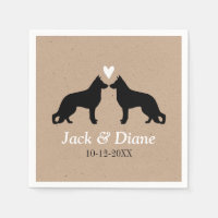 German Shepherds Wedding Couple with Custom Text