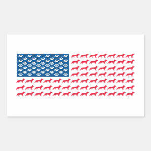 German Shhepherd Patriotic USA Flag Sticker