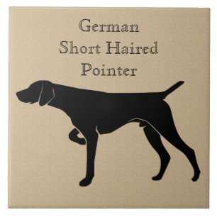 German Short Haired Pointer Dog Silhouette Tile