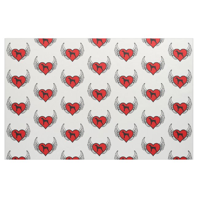 German Short-Haired Pointer Winged Heart Love Dogs Fabric (Fat Quarter)