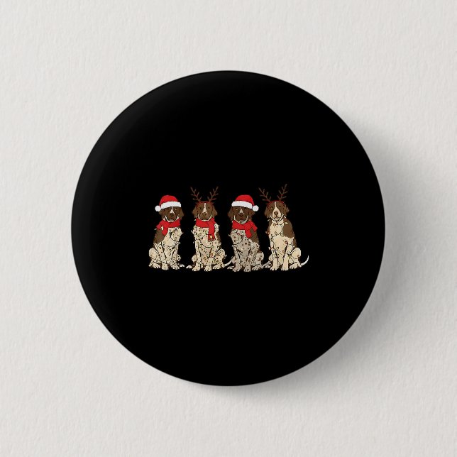 German Shorthair Inter Christmas Gsp Mom Dad  2 Inch Round Button (Front)