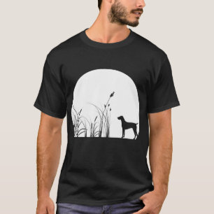 German Shorthair Pointer Cool Moon GSP SIlhouette T-Shirt
