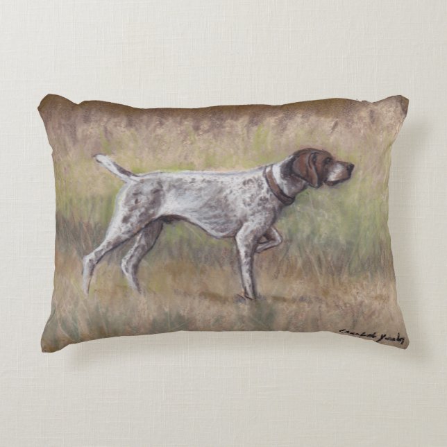 German Shorthair Pointer Dog Art Pillow (Front)