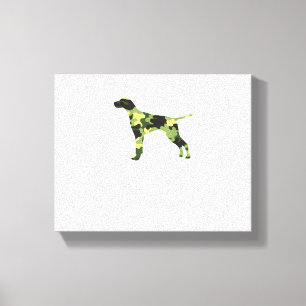 German Shorthair Pointer _ Dog Camouflage Silhouet Canvas Print