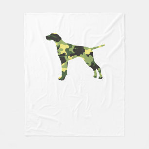 German Shorthair Pointer _ Dog Camouflage Silhouet Fleece Blanket