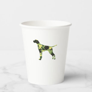 German Shorthair Pointer _ Dog Camouflage Silhouet Paper Cups