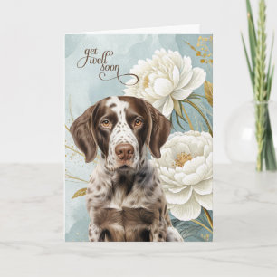 German Shorthair Pointer Dog Magnolias Get Well Card