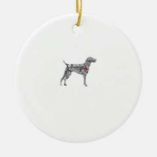 German Shorthair Pointer I GSP Dog Mom I Love Hear Ceramic Ornament
