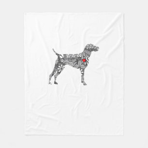 German Shorthair Pointer I GSP Dog Mom I Love Hear Fleece Blanket