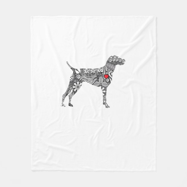 German Shorthair Pointer I GSP Dog Mom I Love Hear Fleece Blanket (Front)