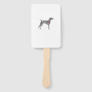 German Shorthair Pointer I GSP Dog Mom I Love Hear Hand Fan
