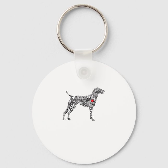 German Shorthair Pointer I GSP Dog Mom I Love Hear Keychain (Front)