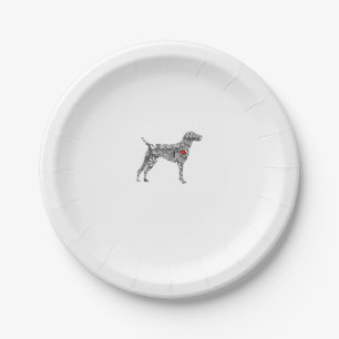 German Shorthair Pointer I GSP Dog Mom I Love Hear Paper Plate