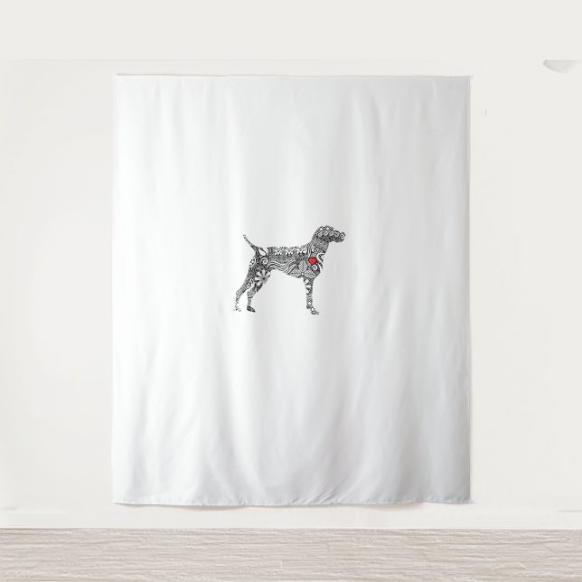German Shorthair Pointer I GSP Dog Mom I Love Hear Tapestry (Front)