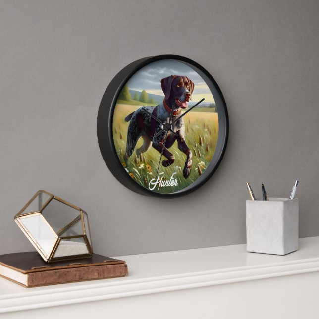 German Shorthair Pointer Running Clock (Office)