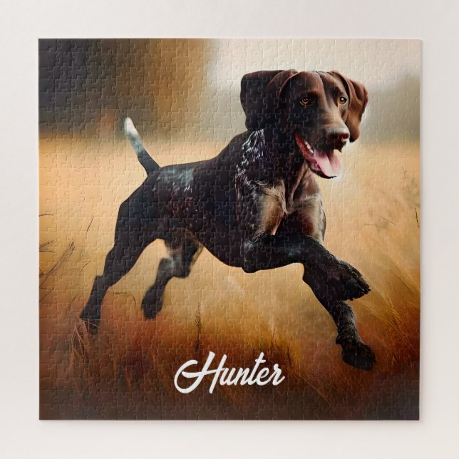 German Shorthair Pointer Running Jigsaw Puzzle (Vertical)
