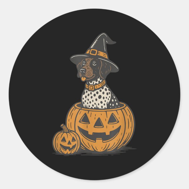 German Shorthaired Inter Halloween Gsp Dog Mom Dog Classic Round Sticker (Front)