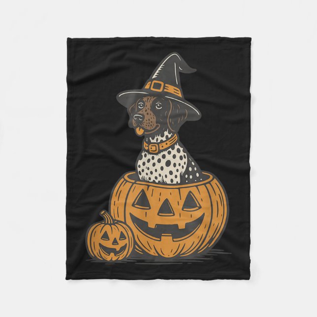 German Shorthaired Inter Halloween Gsp Dog Mom Dog Fleece Blanket (Front)