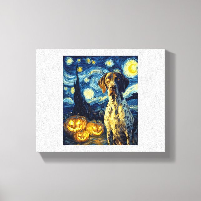 German Shorthaired Pointer 1 Cute Dog Halloween Ja Canvas Print (Front)