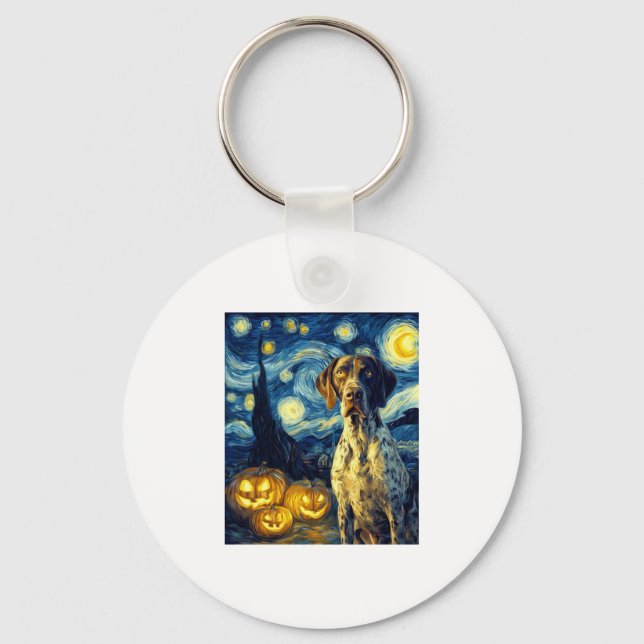 German Shorthaired Pointer 1 Cute Dog Halloween Ja Keychain (Front)