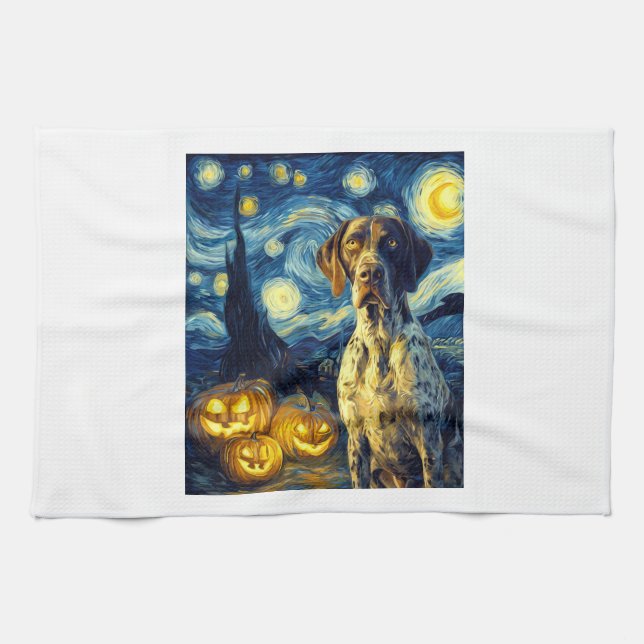 German Shorthaired Pointer 1 Cute Dog Halloween Ja Kitchen Towel (Horizontal)