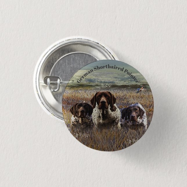 German Shorthaired Pointer  1 Inch Round Button (Front & Back)