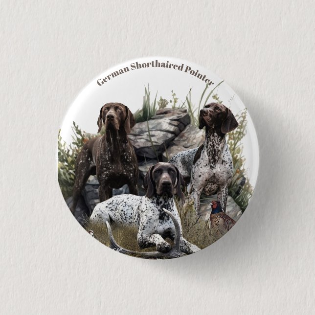 German Shorthaired Pointer  1 Inch Round Button (Front)