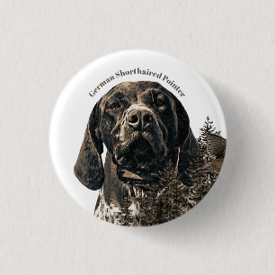 German Shorthaired Pointer 1 Inch Round Button