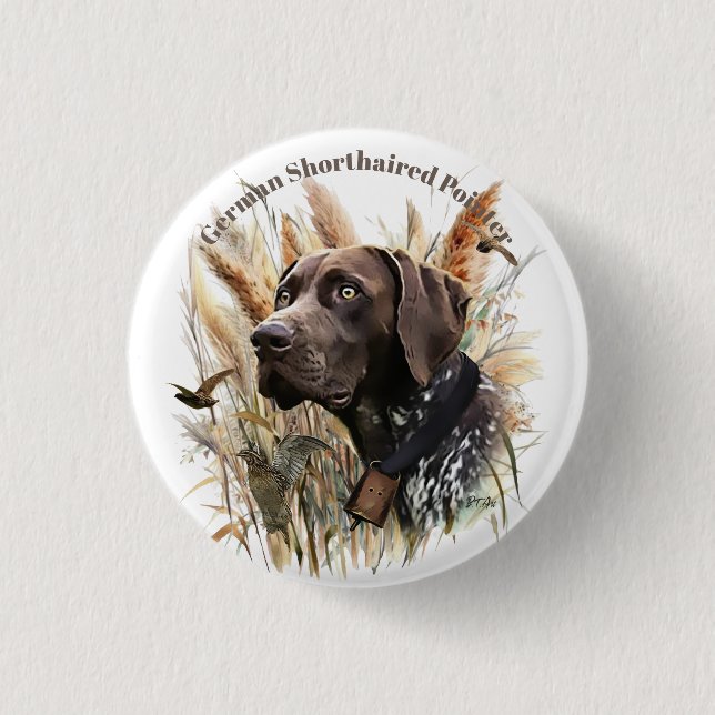 German Shorthaired Pointer  1 Inch Round Button (Front)
