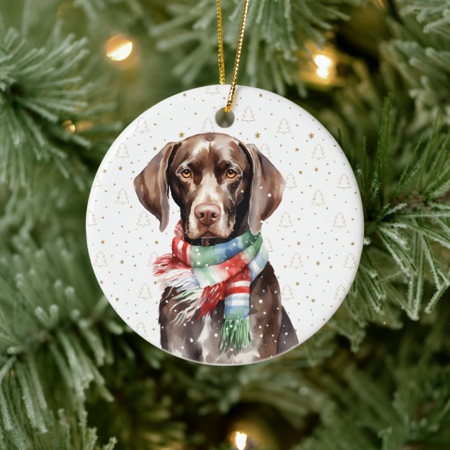 German Shorthaired Pointer 1st Christmas GSP Ceramic Ornament (Tree)