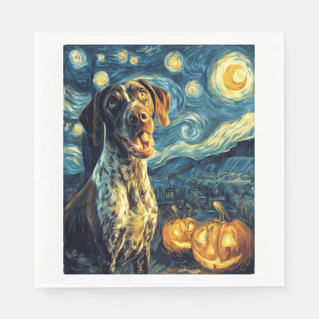 German Shorthaired Pointer 2 Cute Dog Halloween Ja Napkin (Front)